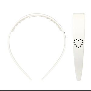 Emi Jay White Headband with Black Heart Design